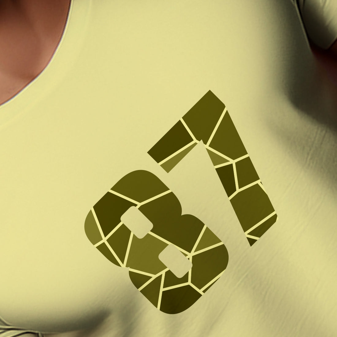 87 Number Men Unisex T-Shirt | Custom Number Graphic Tee (Butter Yellow)