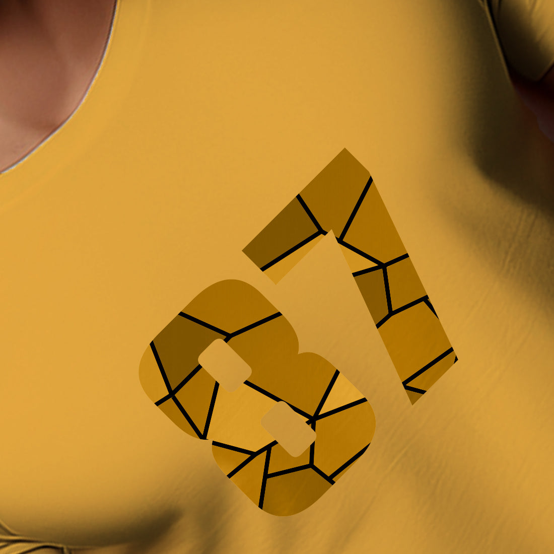 87 Number Men Unisex T-Shirt | Custom Number Graphic Tee (Golden Yellow)