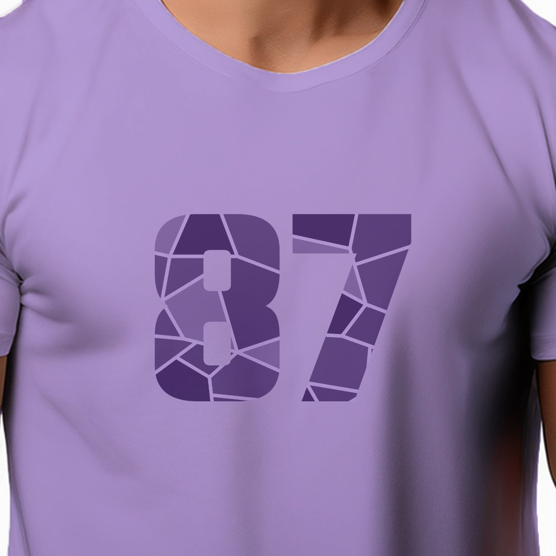 87 Number Men Unisex T-Shirt | Custom Number Graphic Tee (Iris Lavender)
