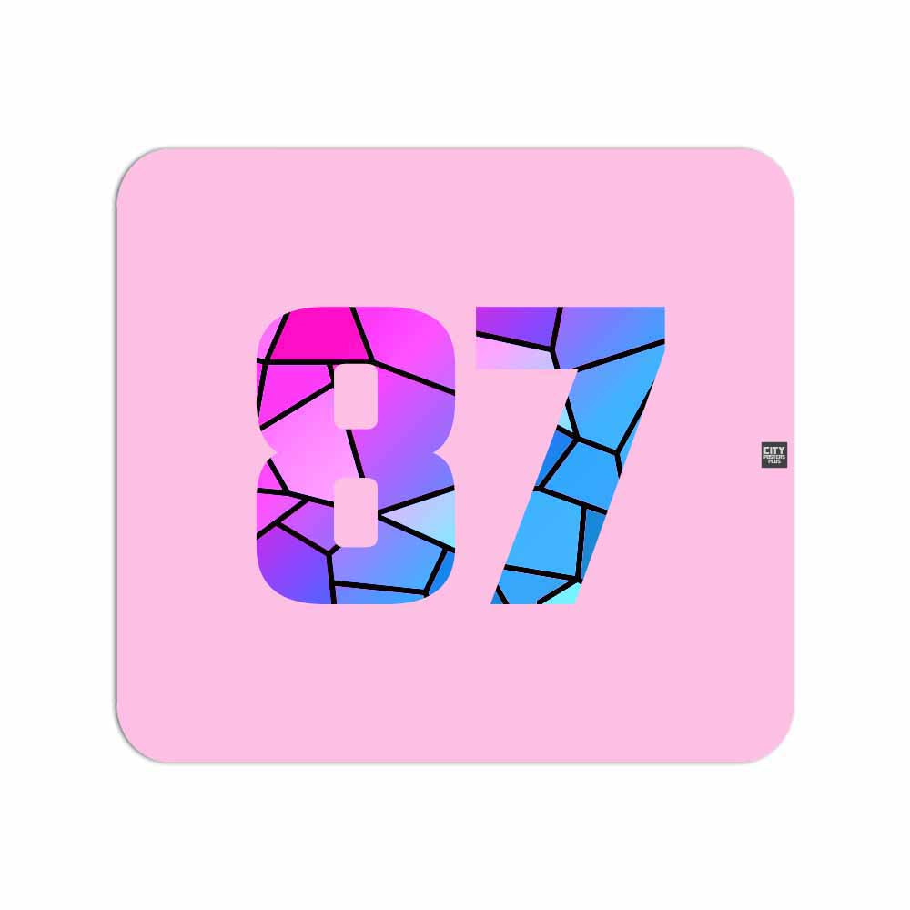 87 Number Mousepad (Light Pink)