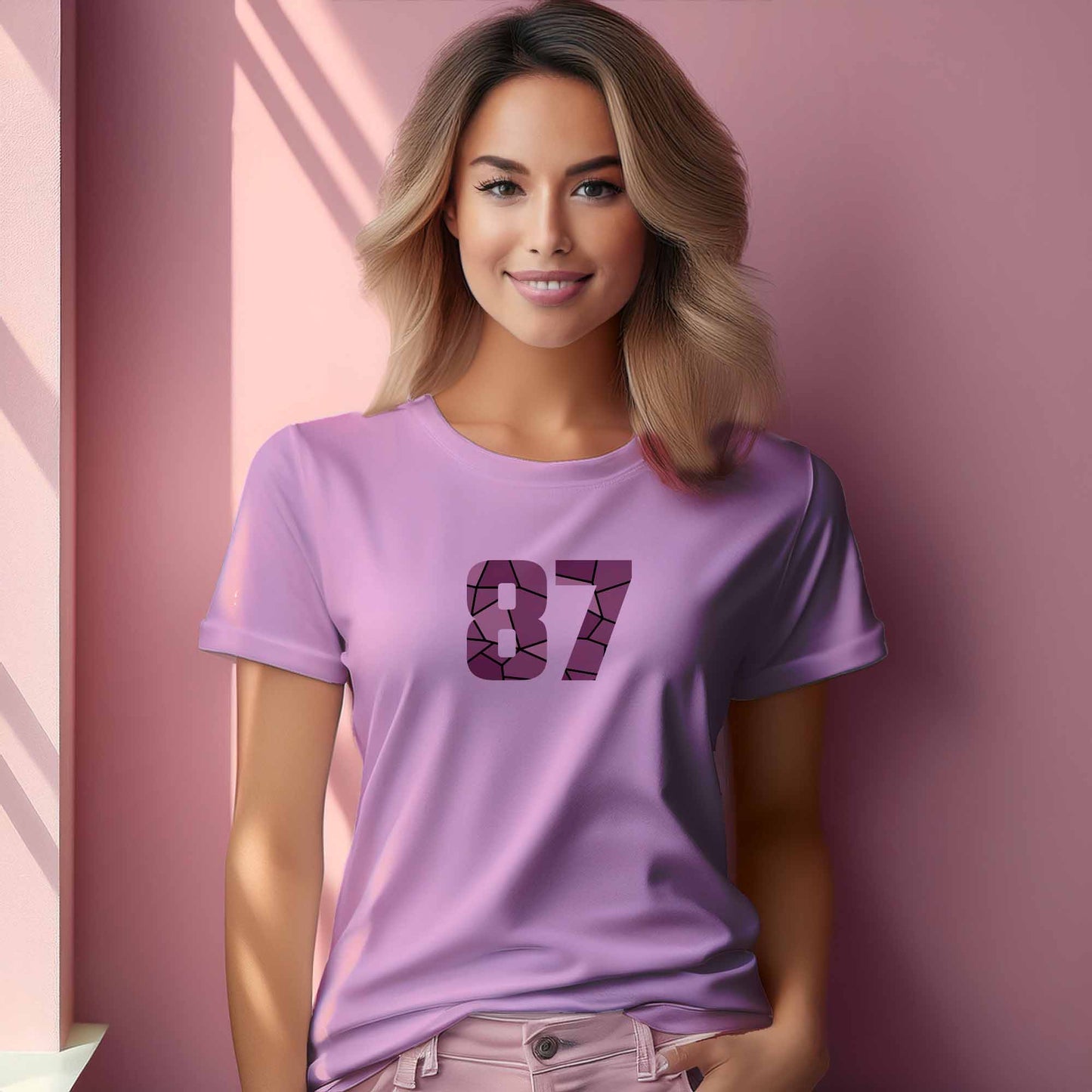 87 Number Women T-Shirt (Light Pink)