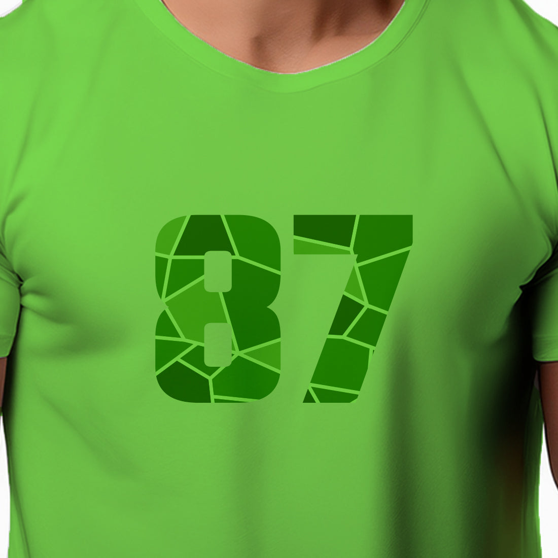 87 Number Men Unisex T-Shirt | Custom Number Graphic Tee (Liril Green)