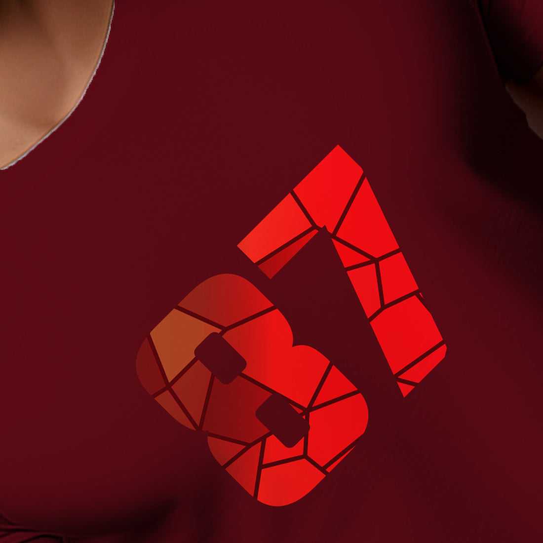 87 Number Men Unisex T-Shirt | Custom Number Graphic Tee (Maroon)