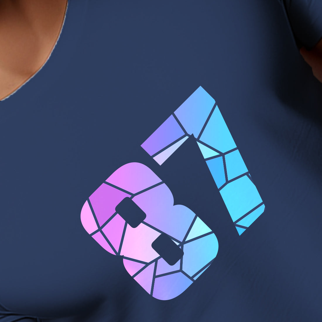 87 Number Men Unisex T-Shirt | Custom Number Graphic Tee (Navy Blue)