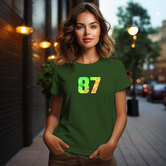 87 Number Women's T-Shirt (Olive Green)