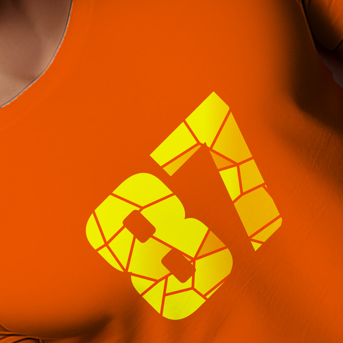 87 Number Men Unisex T-Shirt | Custom Number Graphic Tee (Orange)