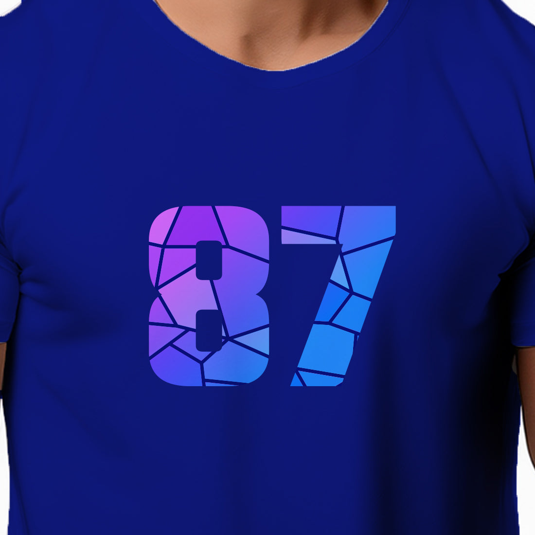 87 Number Men Unisex T-Shirt | Custom Number Graphic Tee (Royal Blue)