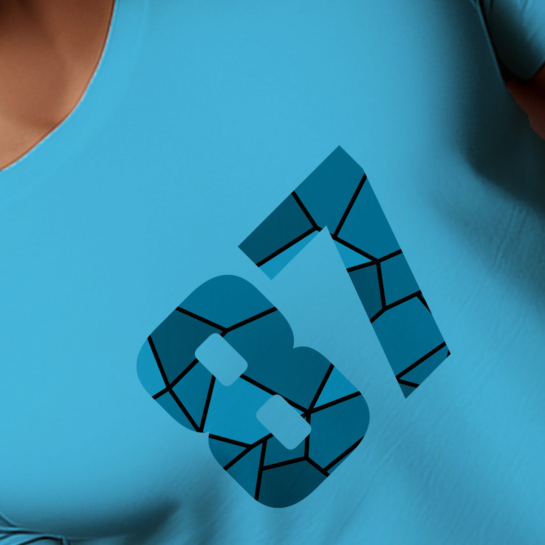 87 Number Men Unisex T-Shirt | Custom Number Graphic Tee (Sky Blue)