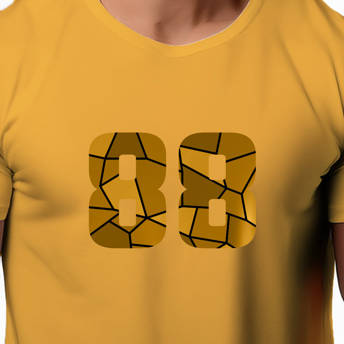 88 Number Men Unisex T-Shirt | Custom Number Graphic Tee (Golden Yellow)
