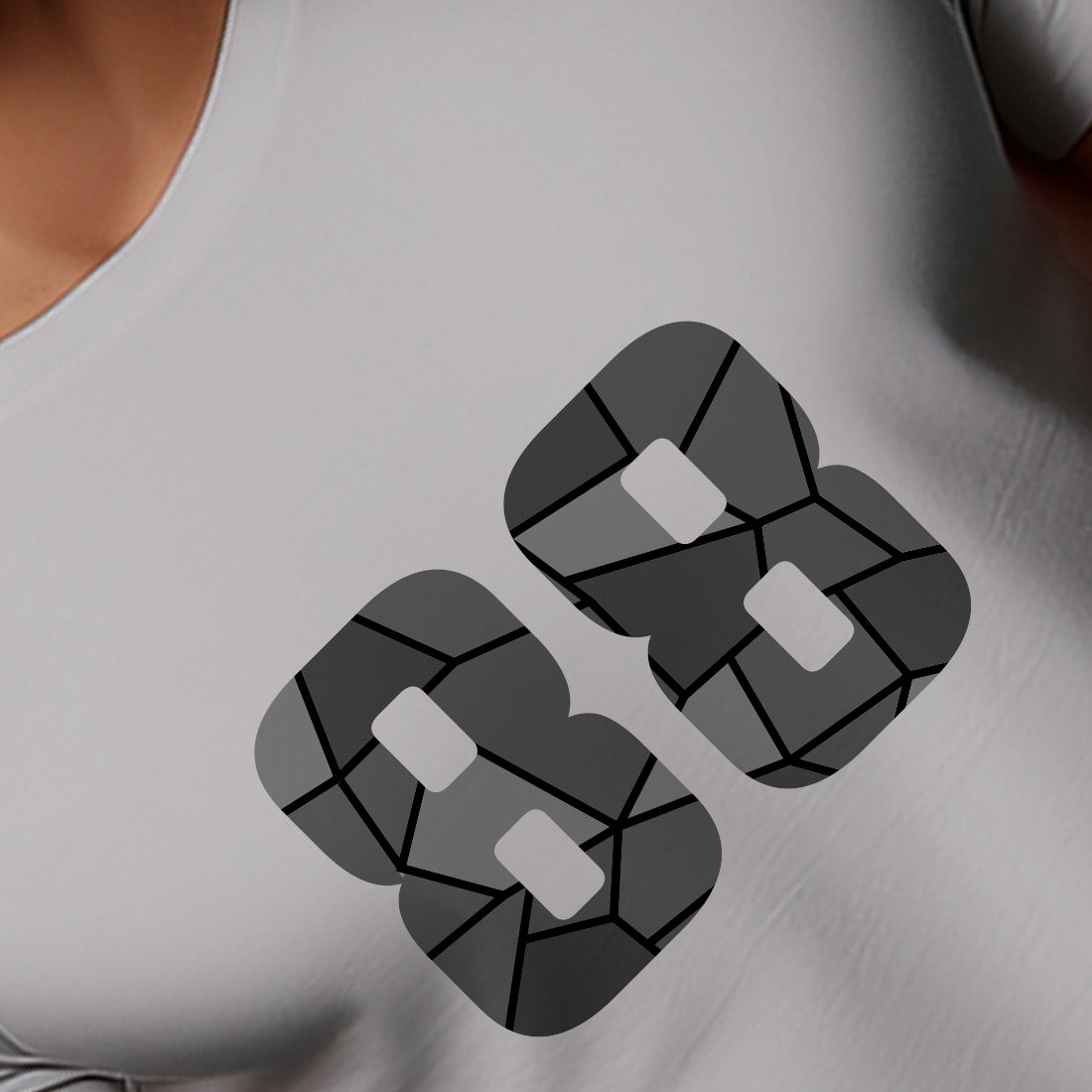 88 Number Men Unisex T-Shirt | Custom Number Graphic Tee (Melange Grey)