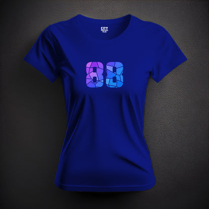 88 Number Women T-Shirt (Royal Blue) | Stylish Numeric Graphic Tee