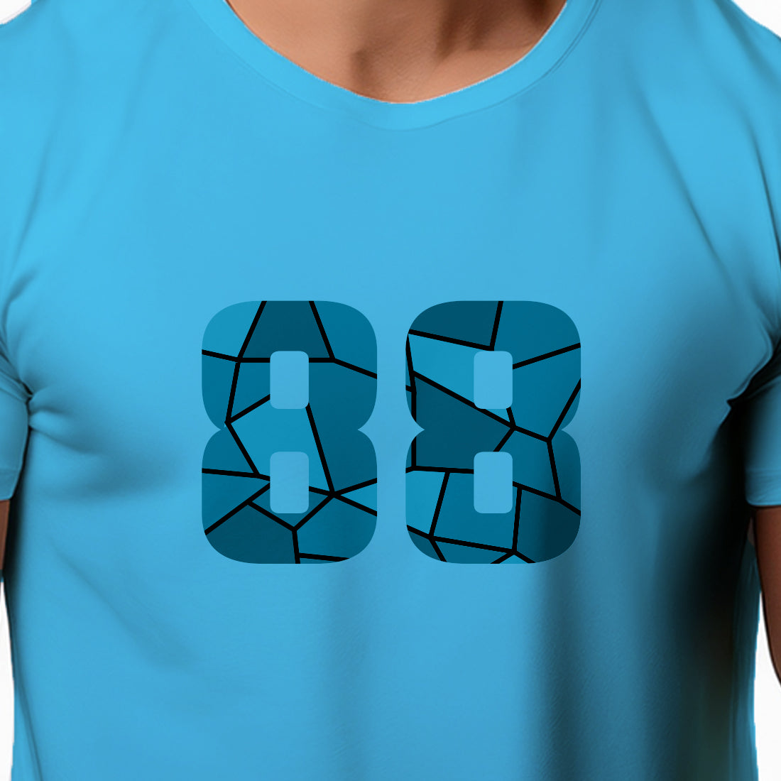 88 Number Men Unisex T-Shirt | Custom Number Graphic Tee (Sky Blue)