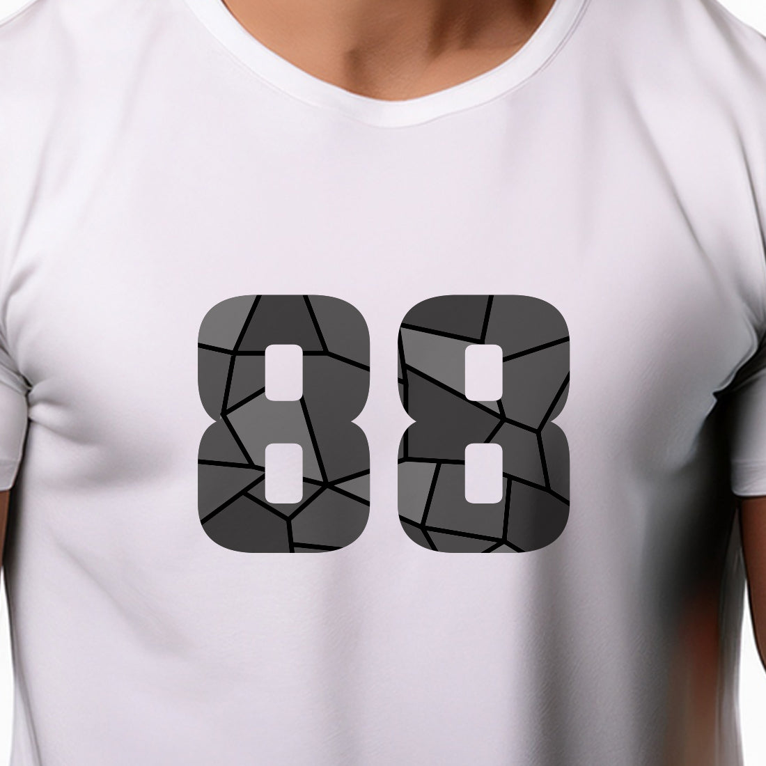 88 Number Men Unisex T-Shirt | Custom Number Graphic Tee (White)