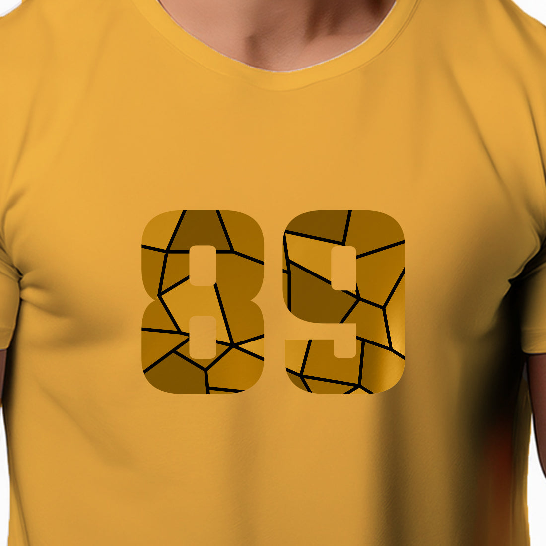 89 Number Men Unisex T-Shirt | Custom Number Graphic Tee (Golden Yellow)