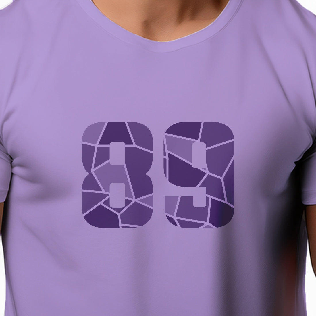 89 Number Men Unisex T-Shirt | Custom Number Graphic Tee (Iris Lavender)