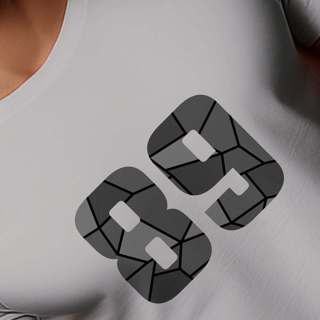89 Number Men Unisex T-Shirt | Custom Number Graphic Tee (Melange Grey)