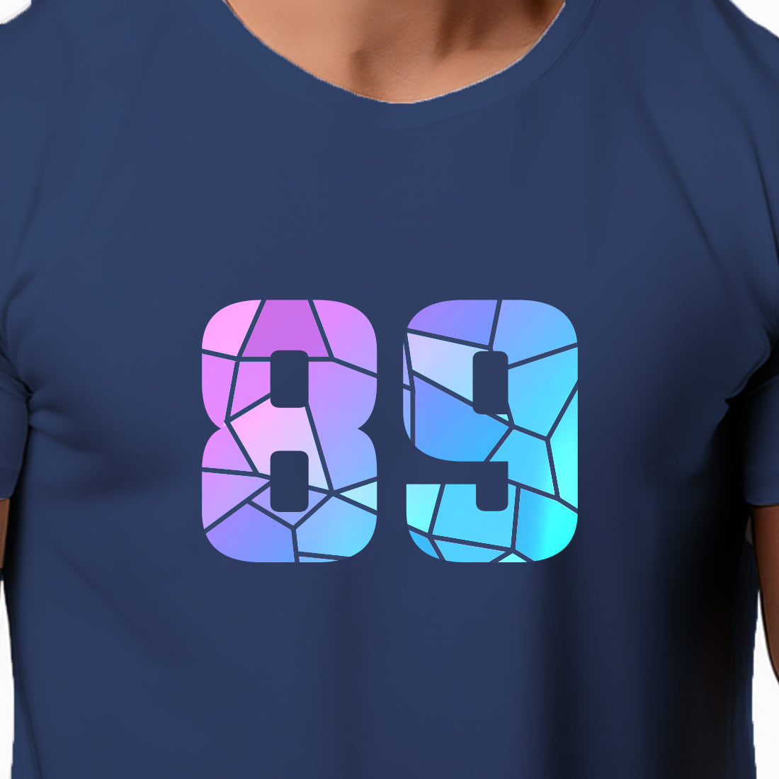 89 Number Men Unisex T-Shirt | Custom Number Graphic Tee (Navy Blue)