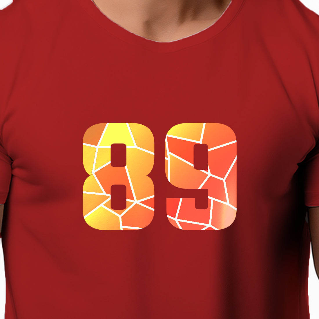89 Number Men Unisex T-Shirt | Custom Number Graphic Tee (Red)