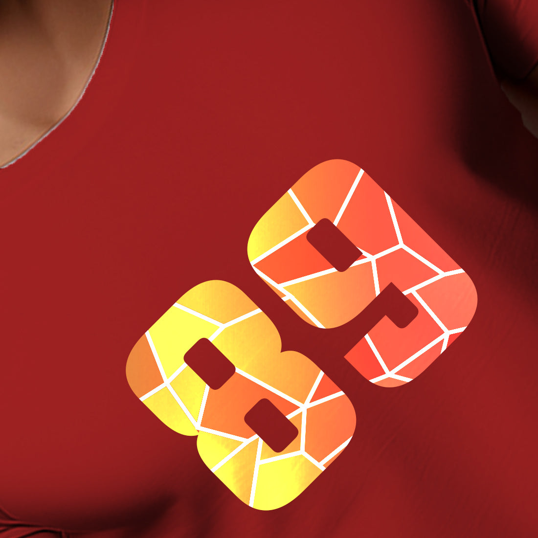 89 Number Men Unisex T-Shirt | Custom Number Graphic Tee (Red)