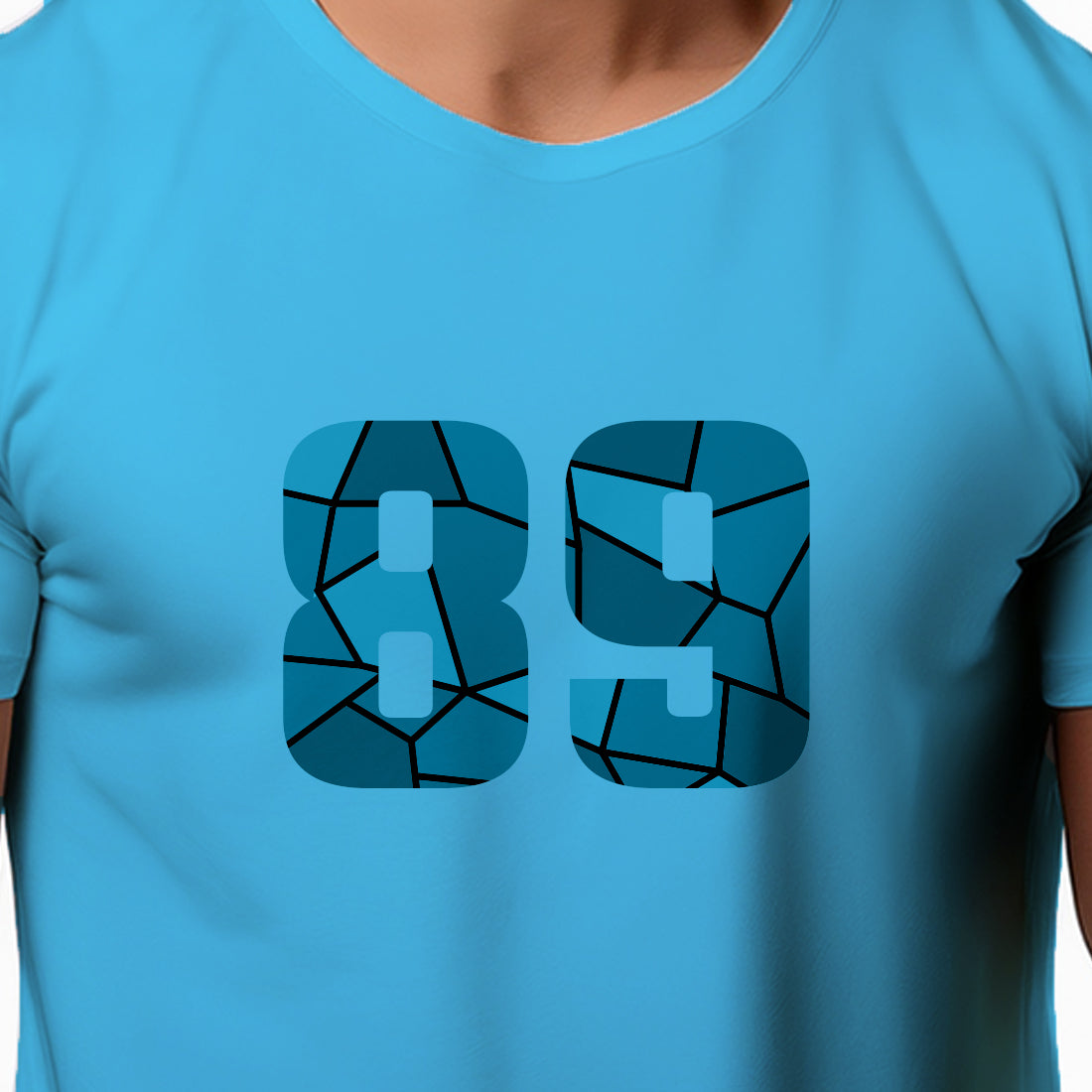 89 Number Men Unisex T-Shirt | Custom Number Graphic Tee (Sky Blue)