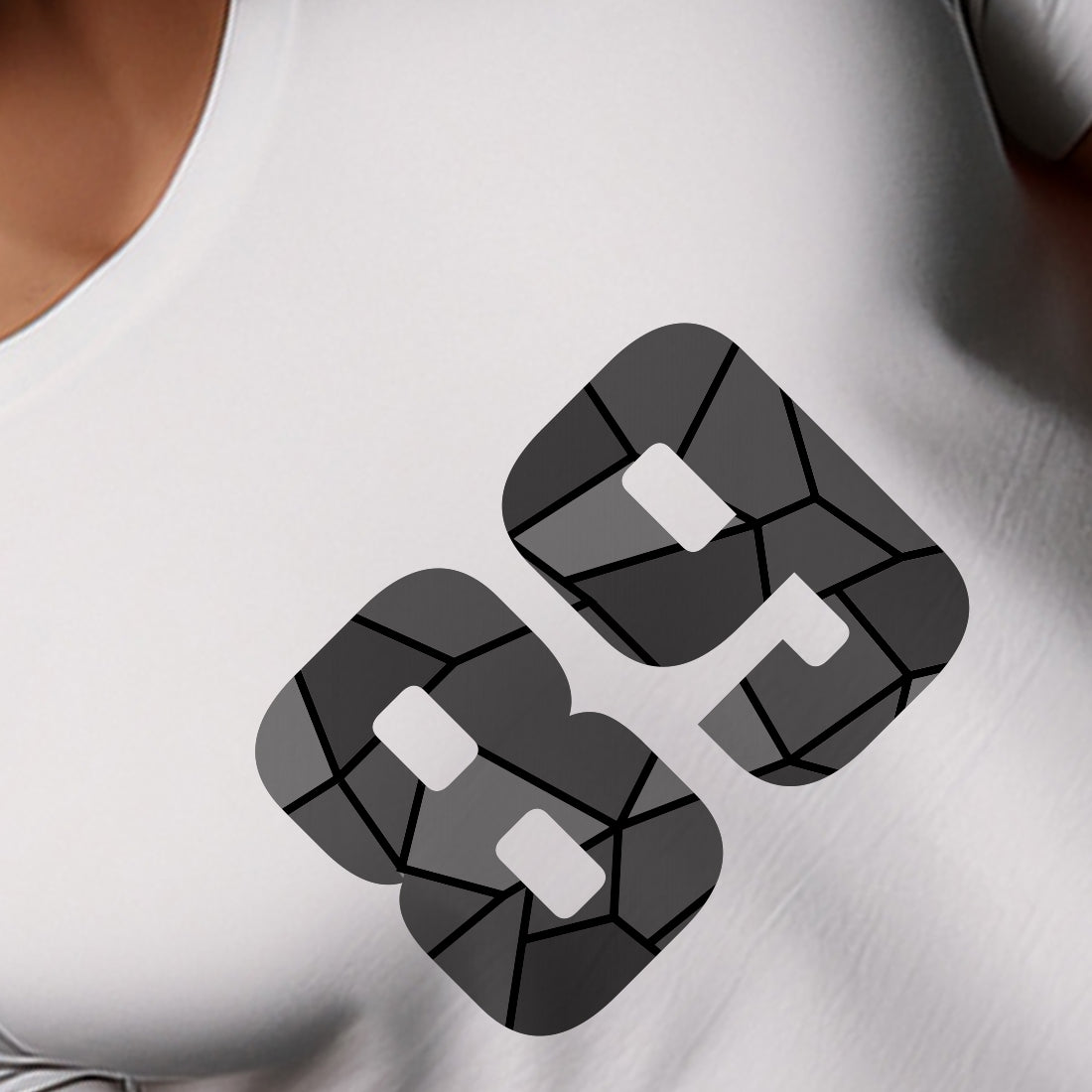 89 Number Men Unisex T-Shirt | Custom Number Graphic Tee (White)