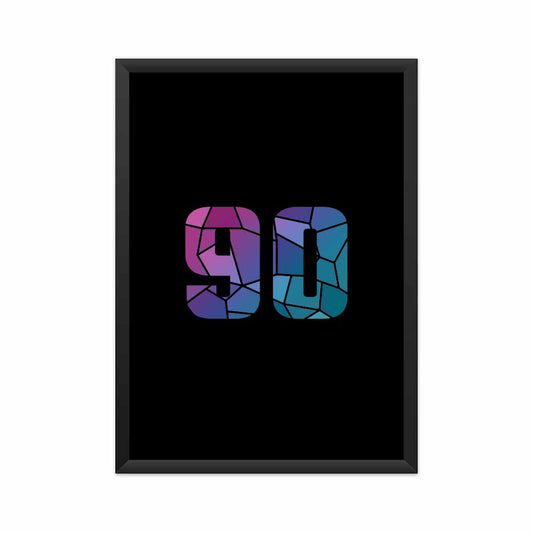 90 Number Framed Poster