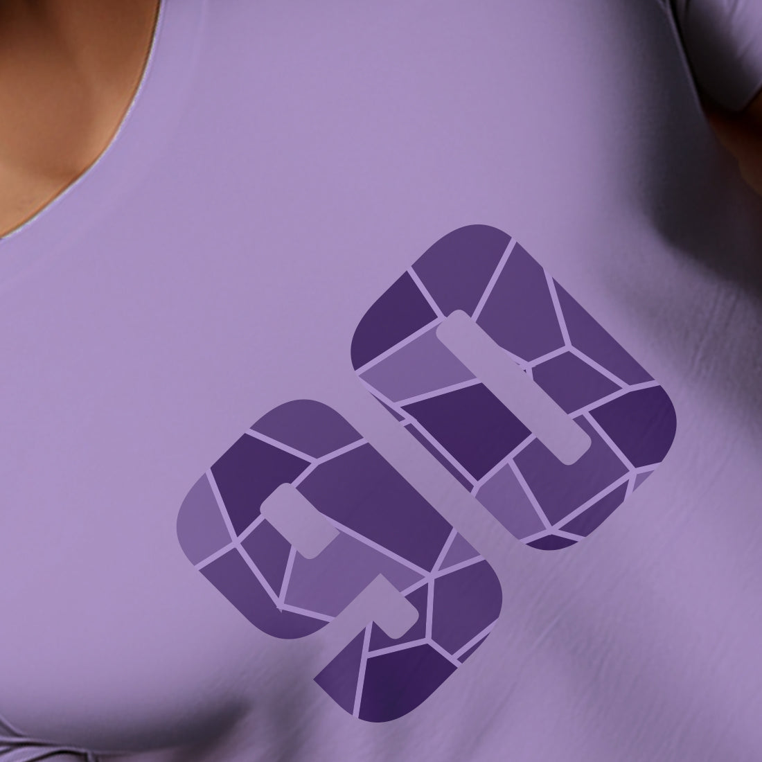 90 Number Men Unisex T-Shirt | Custom Number Graphic Tee (Iris Lavender)