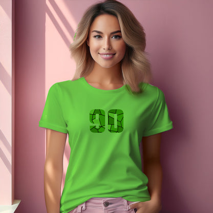 90 Number Women T-Shirt (Liril Green) | Stylish Numeric Graphic Tee