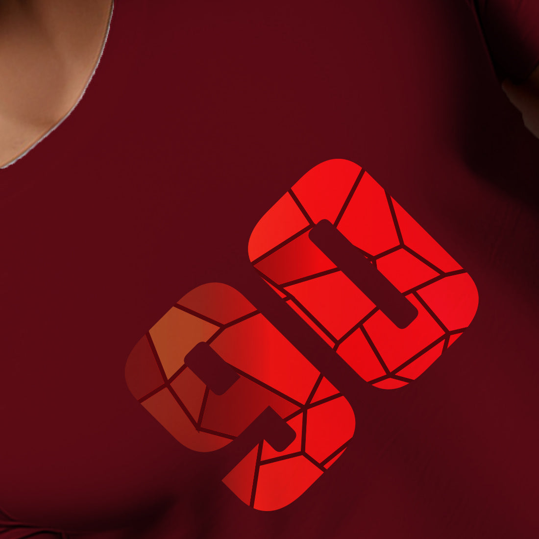 90 Number Men Unisex T-Shirt | Custom Number Graphic Tee (Maroon)