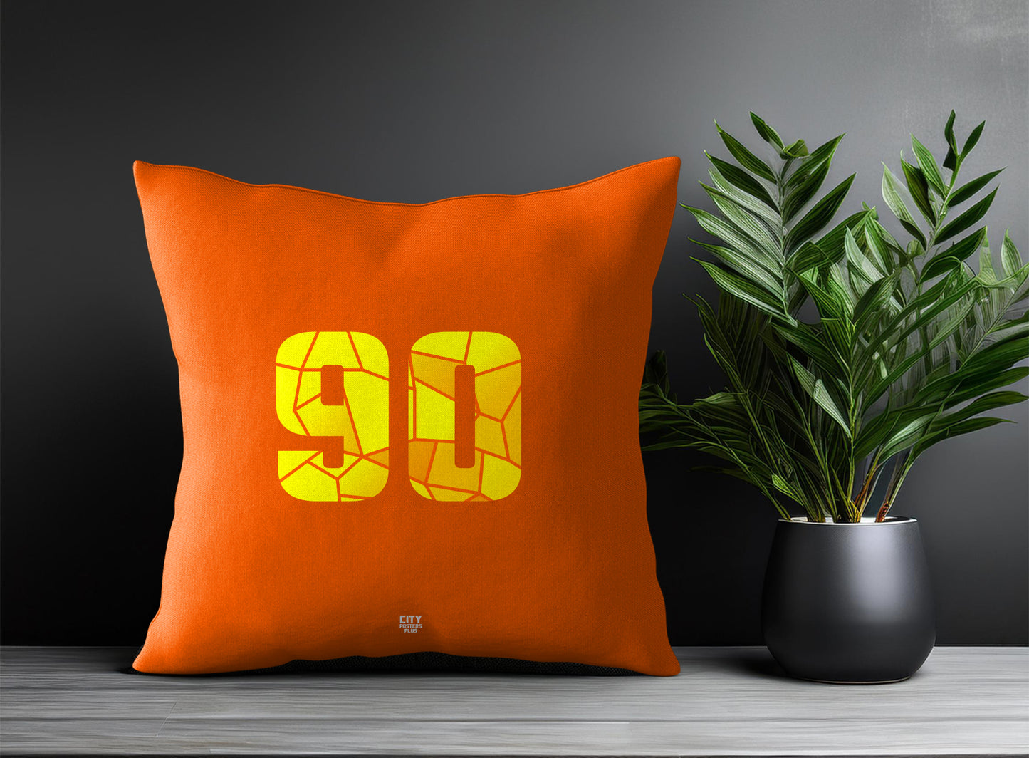 90 Number Pillow Case and Pillow Throw (Orange)