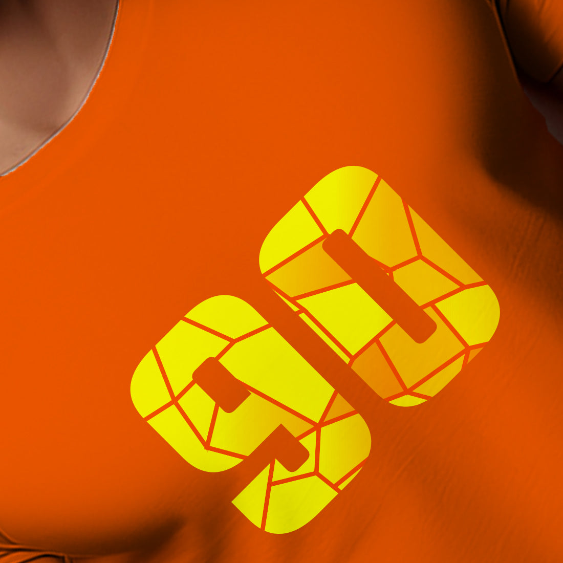 90 Number Men Unisex T-Shirt | Custom Number Graphic Tee (Orange)
