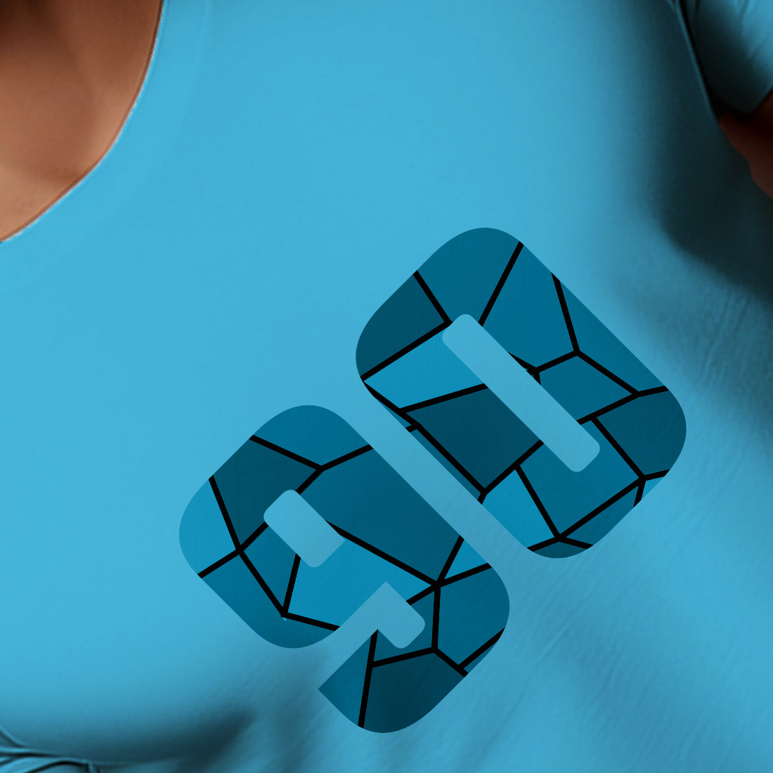 90 Number Men Unisex T-Shirt | Custom Number Graphic Tee (Sky Blue)