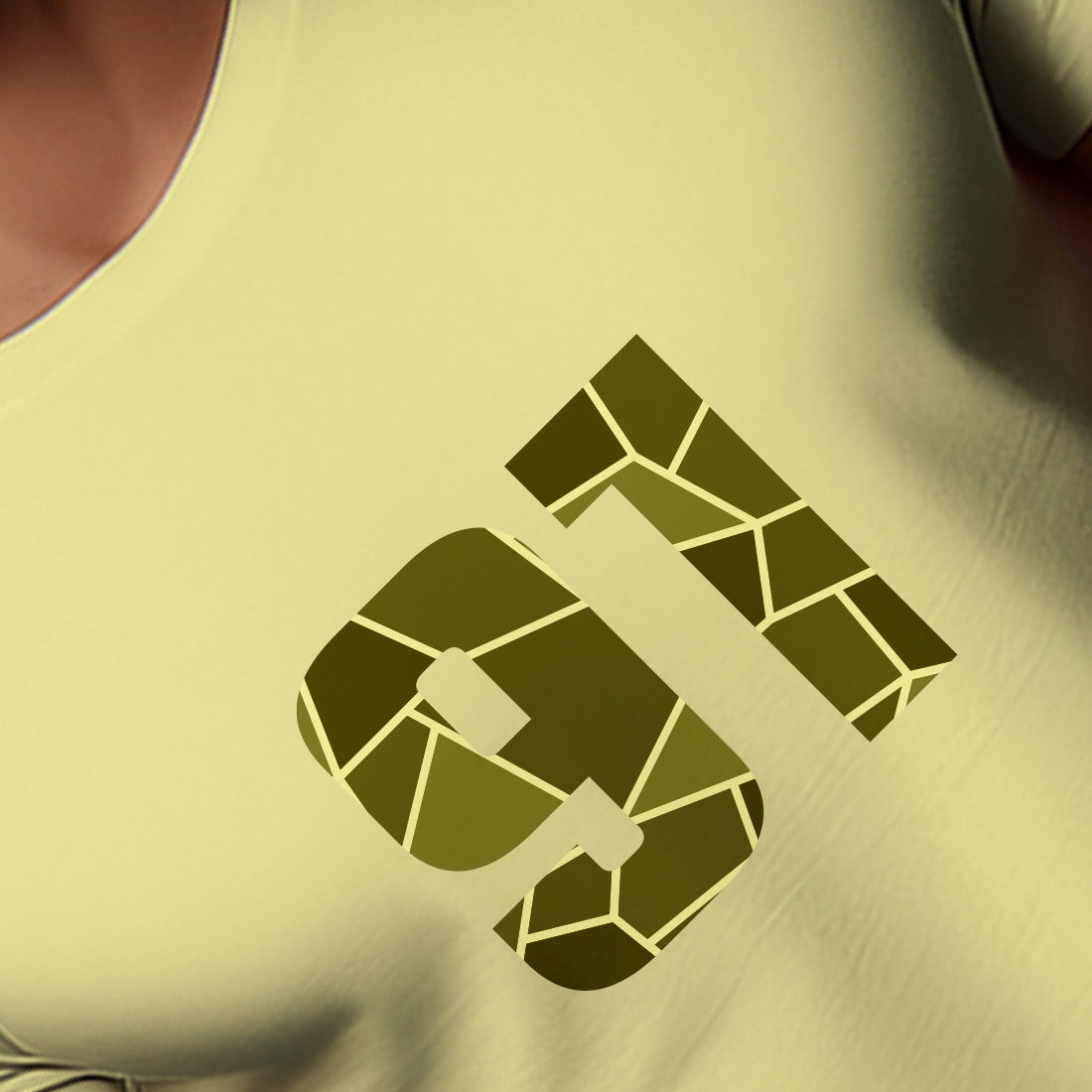91 Number Men Unisex T-Shirt | Custom Number Graphic Tee (Butter Yellow)