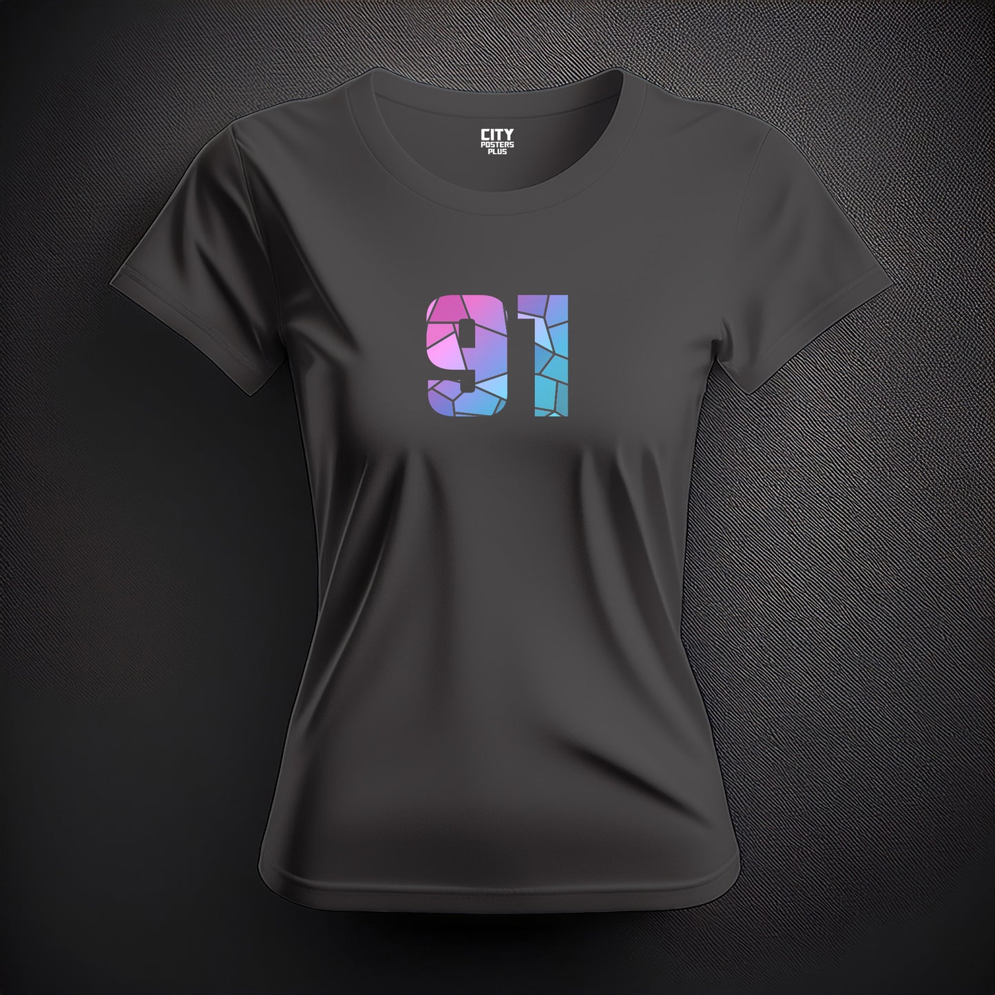 91 Number Women T-Shirt (Charcoal Grey)