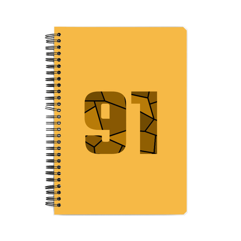 91 Number Notebook (Golden Yellow, A5 Size, 100 Pages, Ruled, 6 Pack)