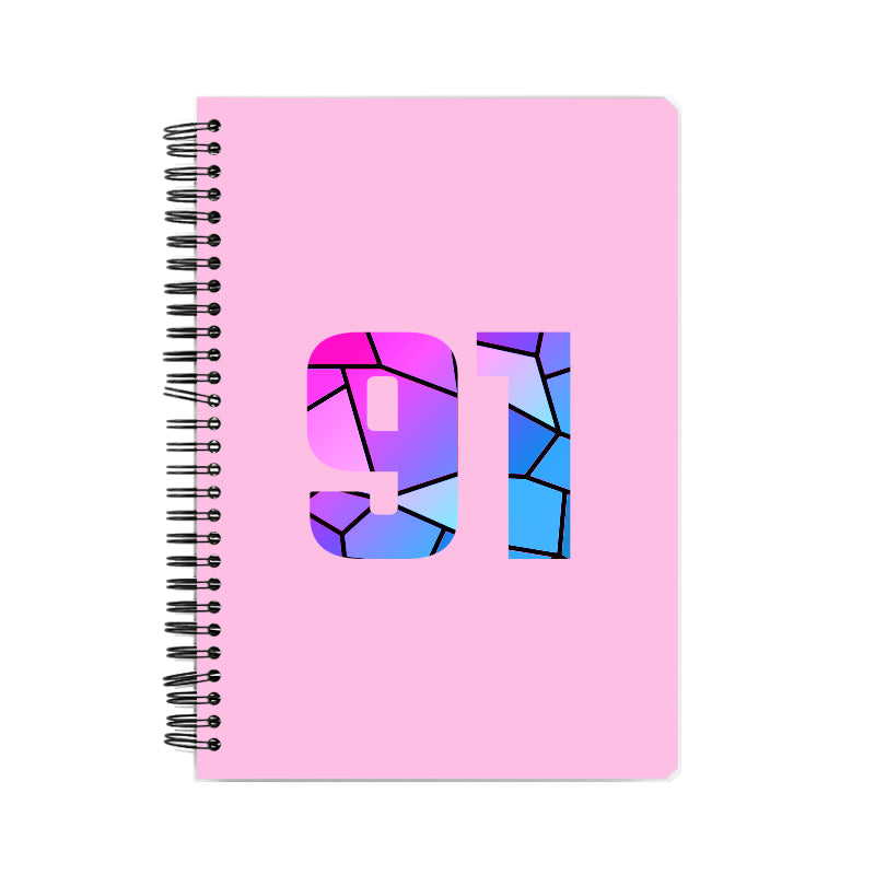 91 Number Notebook (Light Pink, A5 Size, 100 Pages, Ruled, 6 Pack)