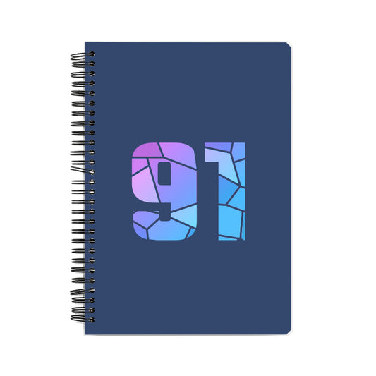 91 Number Notebook (Navy Blue, A5 Size, 100 Pages, Ruled, 6 Pack)