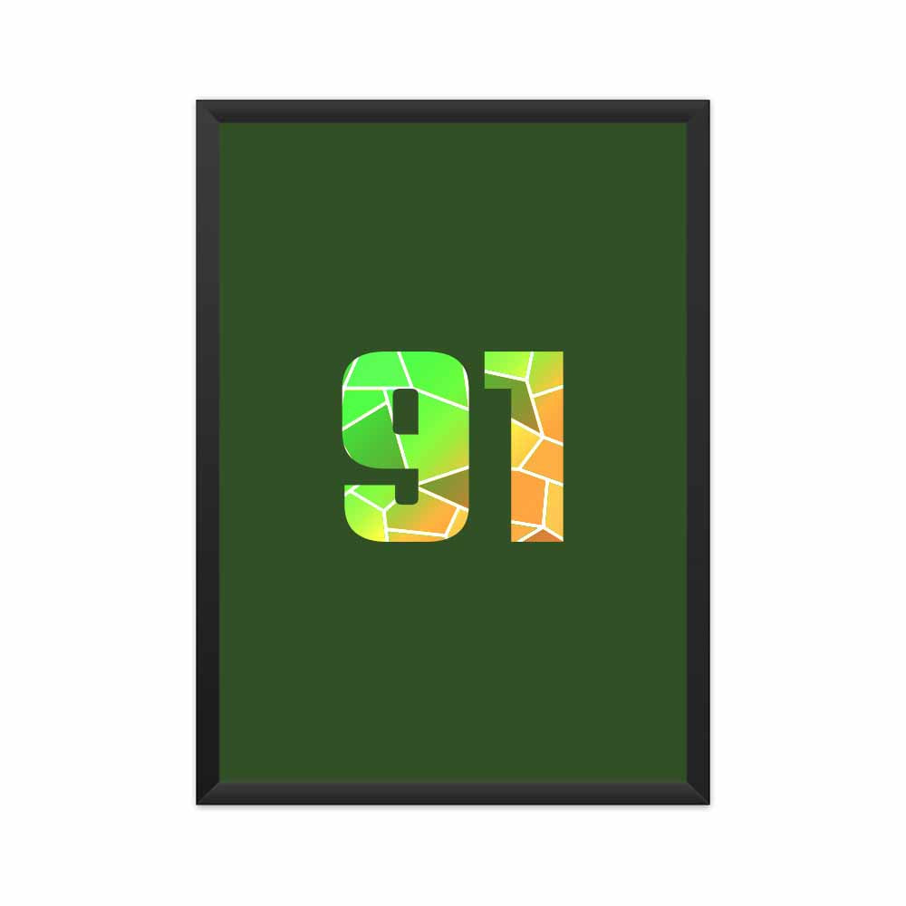 91 Number Framed Poster