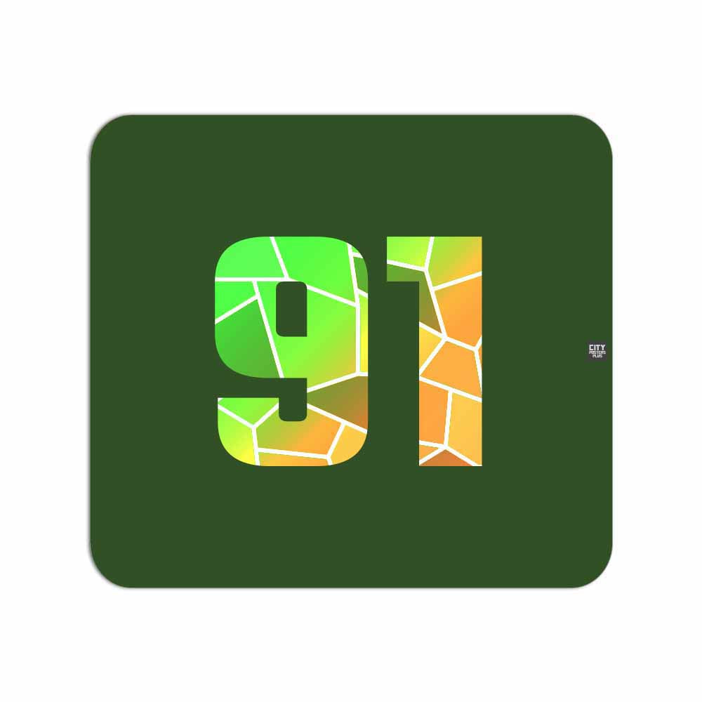 91 Number Mousepad (Olive Green)