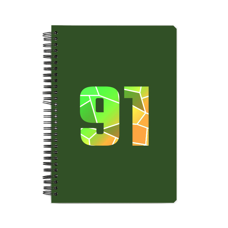 91 Number Notebook (Olive Green, A5 Size, 100 Pages, Ruled, 6 Pack)