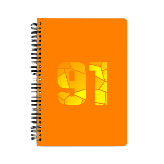 91 Number Notebook (Orange, A5 Size, 100 Pages, Ruled, 6 Pack)