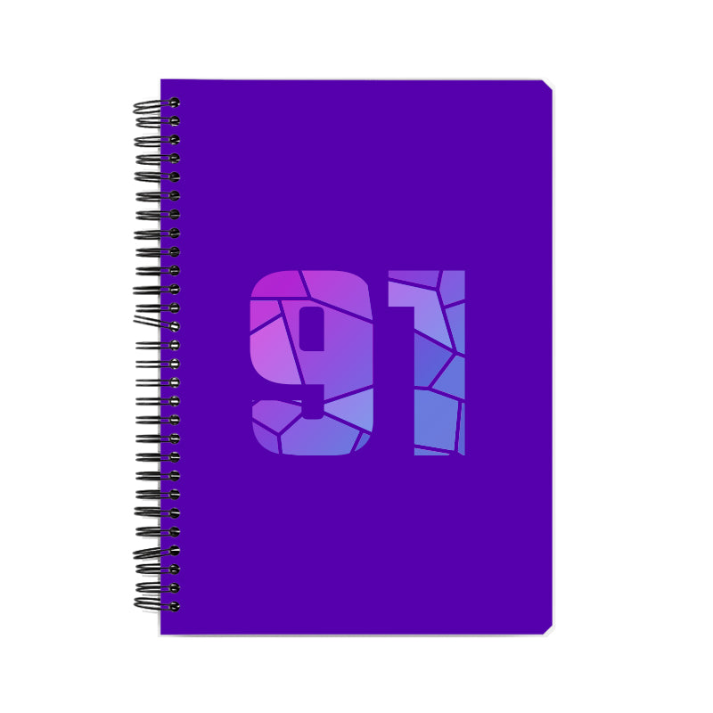 91 Number Notebook (Purple, A5 Size, 100 Pages, Ruled, 6 Pack)