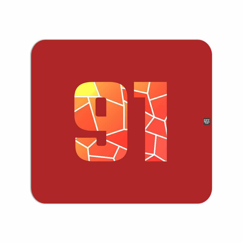 91 Number Mousepad (Red)