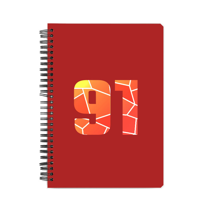 91 Number Notebook (Red, A5 Size, 100 Pages, Ruled, 6 Pack)