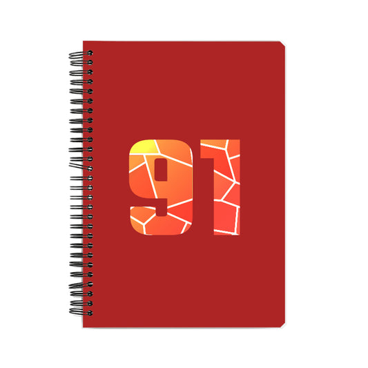 91 Number Notebook (Red, A5 Size, 100 Pages, Ruled, 6 Pack)