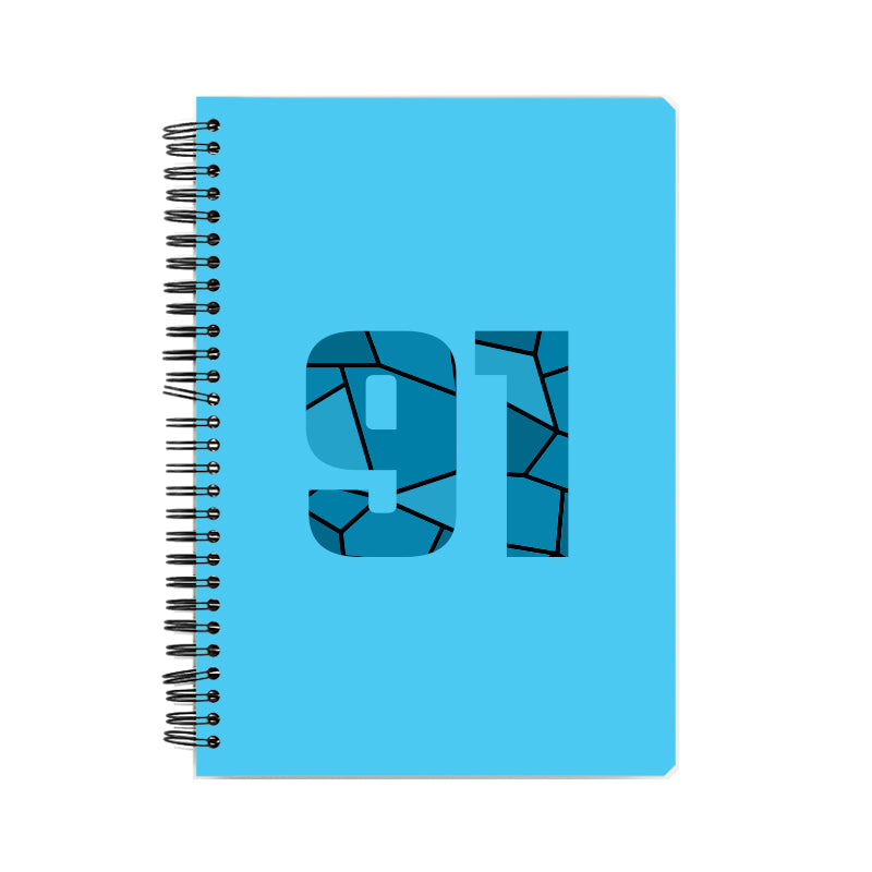 91 Number Notebook (Sky Blue, A5 Size, 100 Pages, Ruled, 6 Pack)