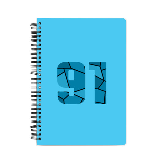 91 Number Notebook (Sky Blue, A5 Size, 100 Pages, Ruled, 6 Pack)