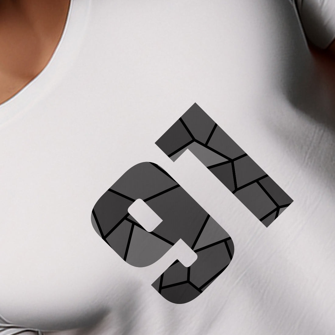 91 Number Men Unisex T-Shirt | Custom Number Graphic Tee (White)