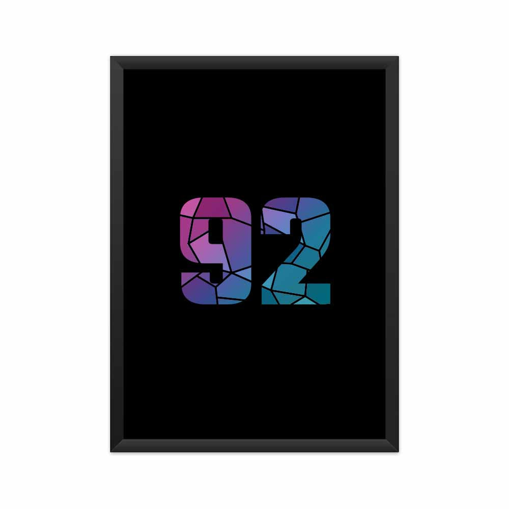 92 Number Framed Poster