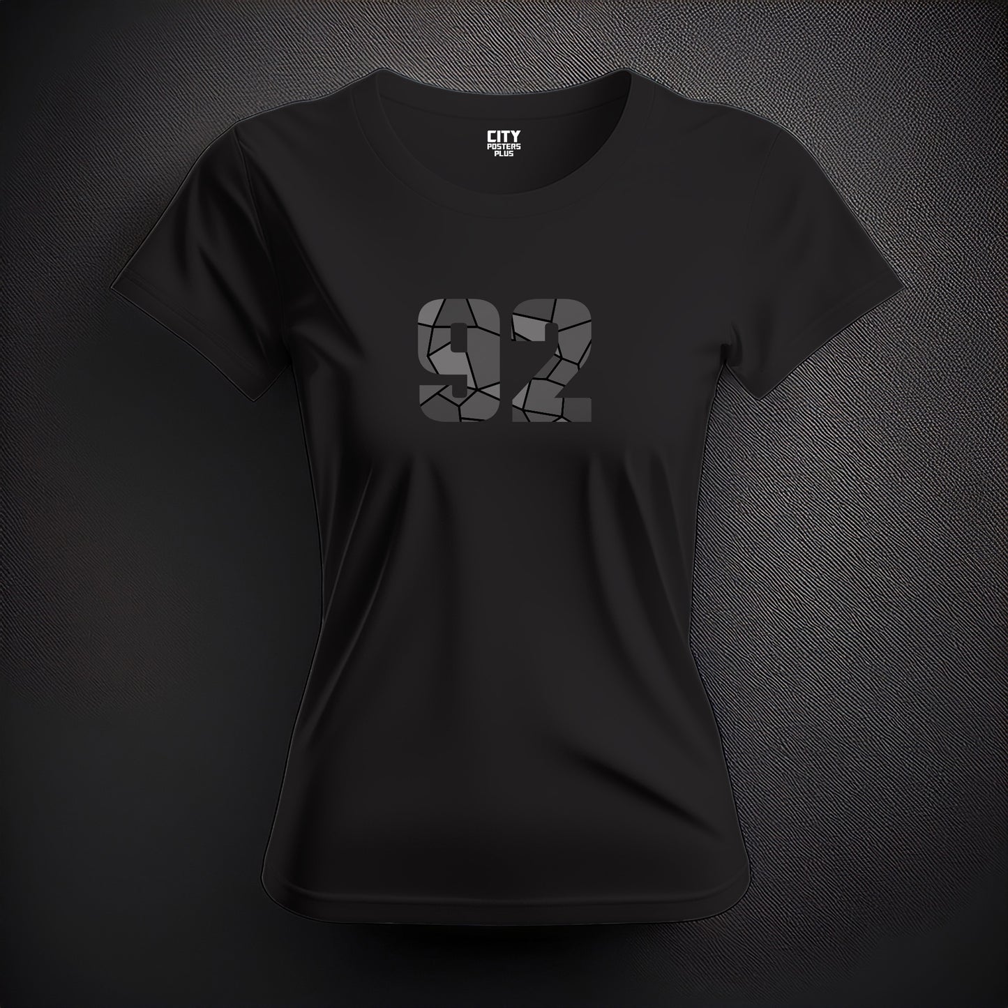 Number 92  Women T-Shirt (Black) | Stylish Numeric Graphic Tee